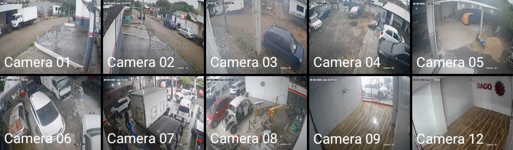 Cámaras de seguridad del taller en vivo